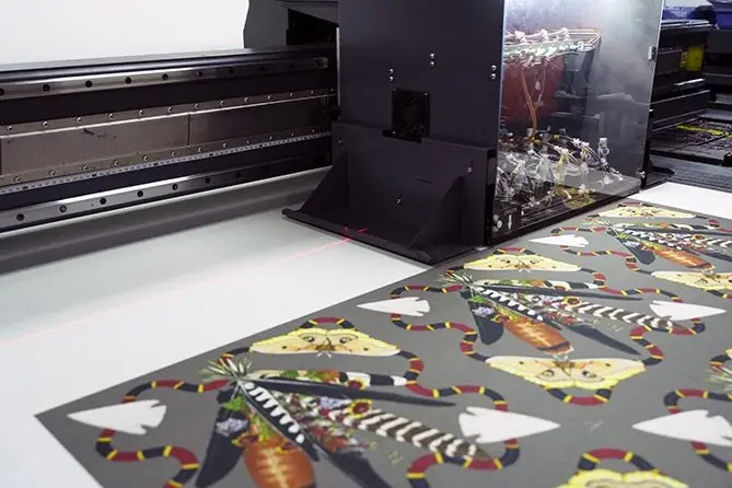 Repeat and placed artwork layout on silk