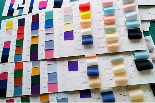 Pantone reference beside a printed silk sample