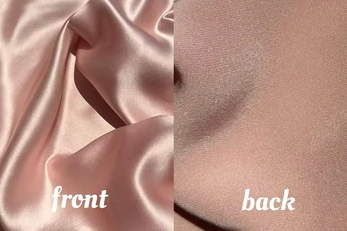 Face and reverse of a silk satin sample