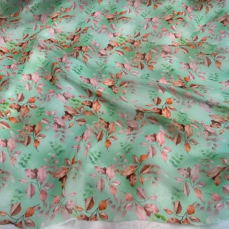 Printed silk fabric