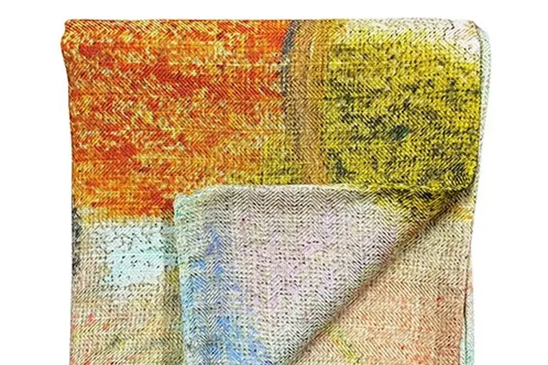 Silk blend and wool scarf materials