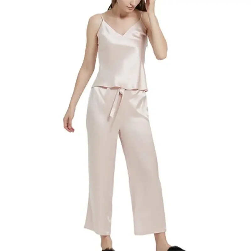 Silk pajama fabric and piping detail