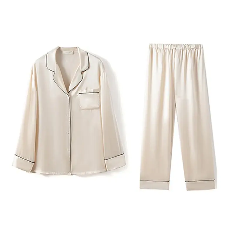 Private label silk pajama set front view