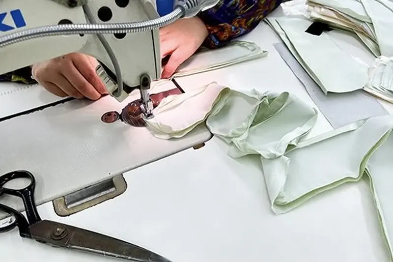Silk pajama cutting sewing inspection and set packing