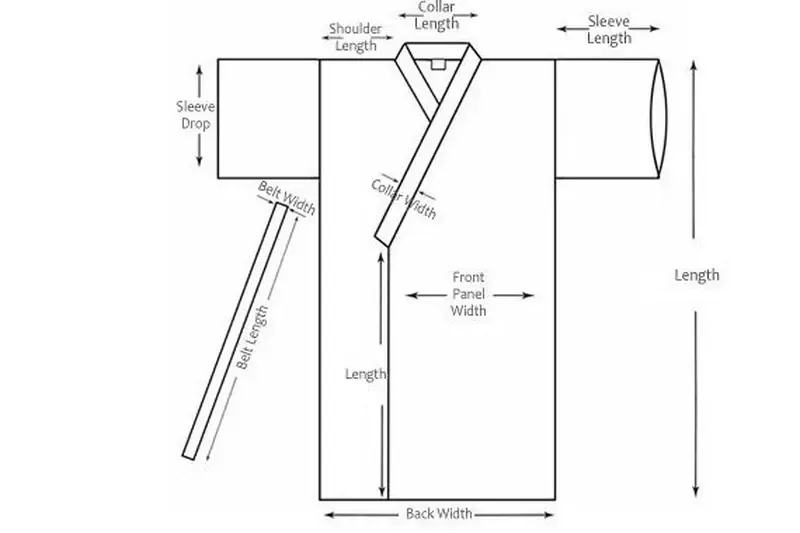 Robe length front overlap collar and belt approval