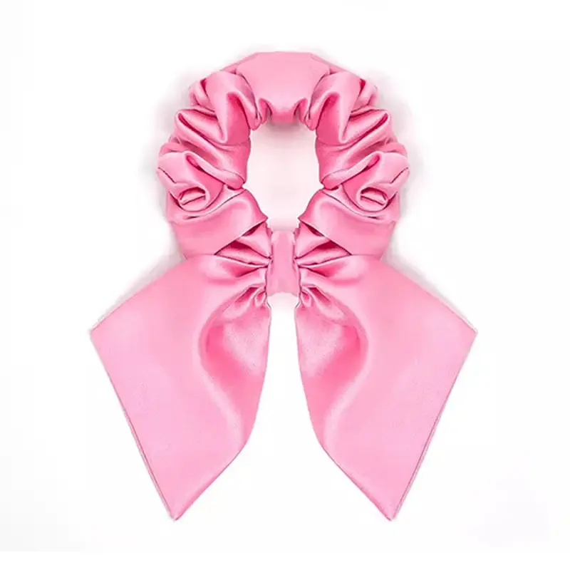 Silk scrunchie bow and ribbon detail