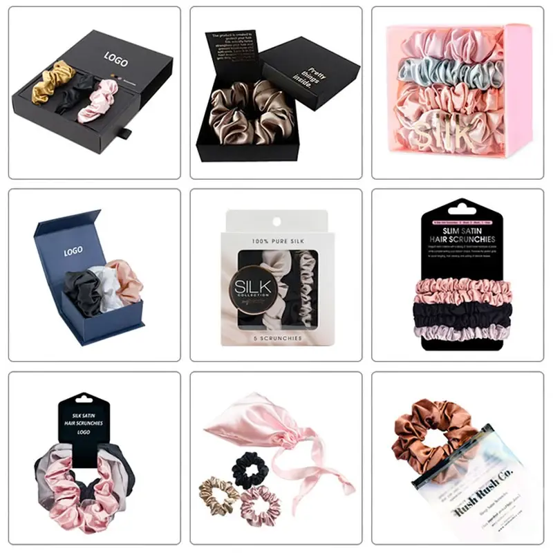 Silk scrunchie set packaging