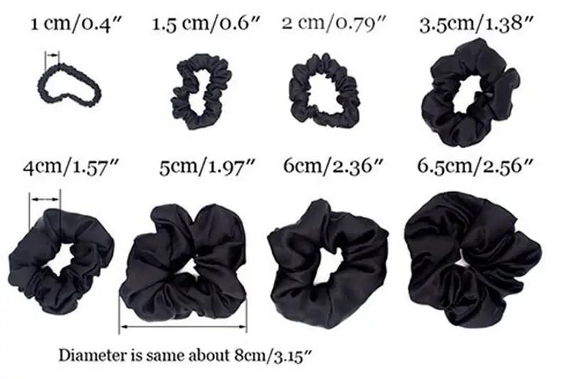 Scrunchie size gathering and elastic sample