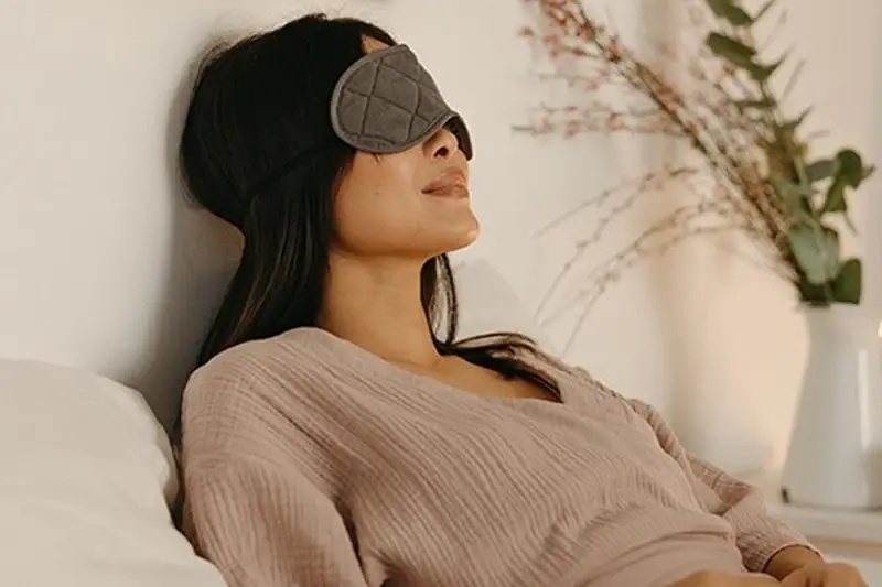 Wear testing a custom silk sleep mask