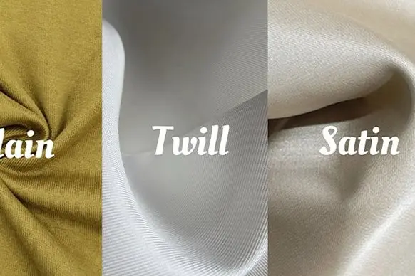 Satin twill habotai crepe and chiffon swatches