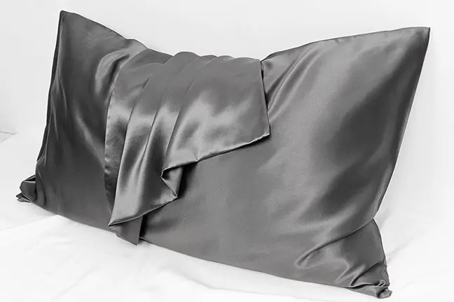 Finished 22 momme silk pillowcase showing product body and surface