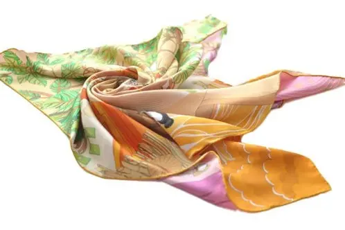 Front and reverse results on a printed silk scarf