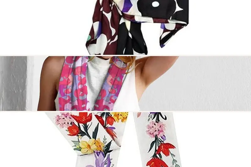 Square long and twilly scarf formats